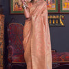 Epiphany Peach Soft Banarasi Silk Saree With Murmurous Blouse Piece