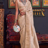 Eclat Beige Soft Banarasi Silk Saree With Pleasurable Blouse Piece