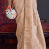 Eclat Beige Soft Banarasi Silk Saree With Pleasurable Blouse Piece