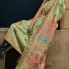 Quintessential Pista Pashmina saree With Alluring Blouse Piece