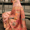 Lissome Pink Pashmina saree With Tantalizing Blouse Piece
