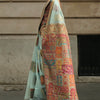 Ailurophile Sky Pashmina saree With Effulgent Blouse Piece