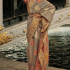 Deserving Grey Pashmina saree With Resplendent Blouse Piece