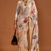 Exemplary Beige Banarasi Satin Silk Saree With Lustrous Blouse