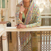 Mesmeric Pista Pashmina saree With Hypnotic Blouse Piece