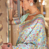 Demure Pista Pashmina saree With Ebullience Blouse Piece