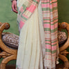 Unique Beige Cotton Silk Saree With Intricate Blouse Piece