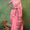 Flameboyant Pink Cotton Silk Saree With Fancifull Blouse Piece