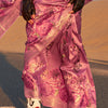 Amiable Purple Digital Printed Tussar Silk Saree With Seraglio Blouse Piece
