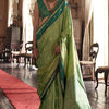 Enamoring Green Banarasi Tussar Silk Saree With Winsome Blouse Piece