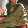 Enamoring Green Banarasi Tussar Silk Saree With Winsome Blouse Piece