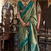 Alluring Green Banarasi Tussar Silk Saree With Surreptitious Blouse Piece
