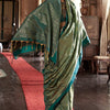 Alluring Green Banarasi Tussar Silk Saree With Surreptitious Blouse Piece