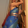 Lissome Royal Blue Soft Banarasi Silk Saree With Propinquity Blouse Piece