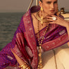 Confounding Purple Soft Banarasi Silk Saree With Amiable Blouse Piece