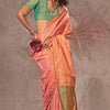 Breathtaking Peach Two Tone Soft Banarasi Silk Saree With Marvellous Blouse