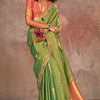 Beleaguer Green Two Tone Soft Banarasi Silk Saree With Resonant Blouse