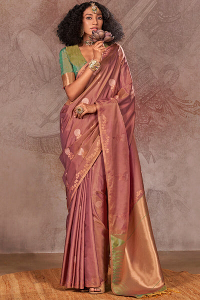 Felicitous Brown Two Tone Soft Banarasi Silk Saree With Evocative Blouse