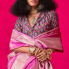Trendy Magenta Soft Banarasi Tissue Silk Saree With Pleasant Blouse Piece