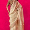 Vivacious Beige Soft Banarasi Tissue Silk Saree With Bewitching Blouse Piece