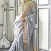Luxuriant Grey Soft Silk Saree With Vivacious Blouse Piece