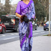 Exceptional Lavender Digital Printed Satin Silk Saree With Majesty Blouse Piece
