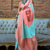 Surpassing Sky Soft Banarasi Silk Saree With Groovy Blouse Piece