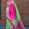 Propinquity Pink Soft Banarasi Silk Saree With Denouement Blouse Piece