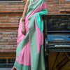 Luxuriant Firozi Soft Banarasi Silk Saree With Incomparable Blouse Piece