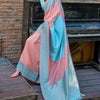 Enthralling Peach Soft Banarasi Silk Saree With Alluring Blouse Piece