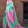 Ravishing Sea Green Soft Banarasi Silk Saree With Dulcet Blouse Piece