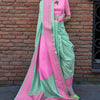 Ravishing Sea Green Soft Banarasi Silk Saree With Dulcet Blouse Piece