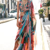 Fairytale Multicolor Digital Printed Satin Silk Saree With Stunner Blouse Piece