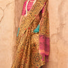 Deserving Mustard Digital Printed Tissue Silk Saree With Impressive Blouse Piece