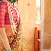 Deserving Mustard Digital Printed Tissue Silk Saree With Impressive Blouse Piece