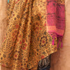 Deserving Mustard Digital Printed Tissue Silk Saree With Impressive Blouse Piece