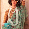 Ethnic Sea Green Digital Printed Tissue Silk Saree With Delightful Blouse Piece