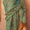 Ethnic Sea Green Digital Printed Tissue Silk Saree With Delightful Blouse Piece