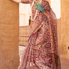 Cynosure Pink Digital Printed Tissue Silk Saree With Imbrication Blouse Piece
