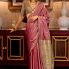 Divine Pink Soft Banarasi Silk Saree With Effervescent Blouse Piece