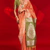 Enthralling Orange Soft Banarasi Silk Saree With Alluring Blouse Piece