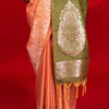 Enthralling Orange Soft Banarasi Silk Saree With Alluring Blouse Piece