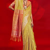 Rhapsody Yellow Soft Banarasi Silk Saree With Ravishing Blouse Piece