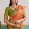 Seraphic Orange Banarasi Tussar Silk Saree With Extraordinary Blouse Piece