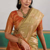 Supernal Beige Banarasi Tussar Silk Saree With Artistic Blouse Piece