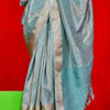 Sizzling Firozi Soft Banarasi Silk Saree With Unique Blouse Piece