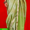 Beleaguer Green Soft Banarasi Silk Saree With Dalliance Blouse Piece