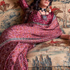 Aplomb Wine Digital Printed Satin Silk Saree With Ravishing Blouse Piece