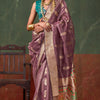 Staring Purple Paithani Pure Tissue Silk Saree With Comely Blouse Piece
