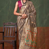 Snazzy Brown Paithani Pure Tissue Silk Saree With Smashing Blouse Piece